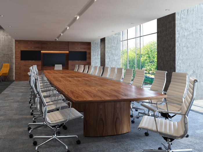 Eborcraft Oracle R 10m Long Table in Walnut with Aerofoil Base