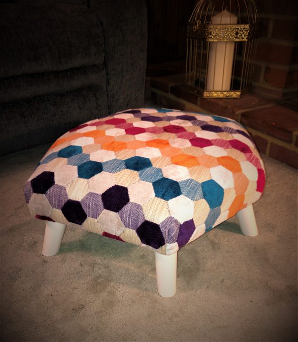 Hexy footstool with retro legs